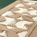 Furnshine - Hubbell Handwoven Wooden Swing with Chain – Chic Beige & White Geometric Cotton Rope Jhula for Indoor & Balcony Decor - Image 4