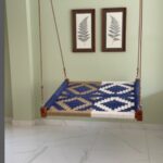 Furnshine - Laurie Handwoven Charpai Swing (Navy Blue, White & Beige Color) - Image 4