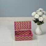Furnshine - Dallin Traditional Rajasthani Woven Gift Box for Festive Hampers – Pink & Golden - Image 4