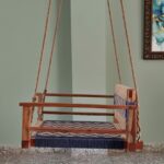 Furnshine - Judson Single Seater Armrest Backrest Swing (Earthy Beige & Blue) - Image 4