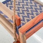 Furnshine - Judson Single Seater Armrest Backrest Swing (Earthy Beige & Blue) - Image 5