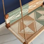 Furnshine - Haley Two Seater Woven Swing with Backrest (Beige, Cream & Sage Green) - Image 5