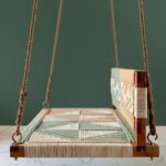 Furnshine - Haley Two Seater Woven Swing with Backrest (Beige, Cream & Sage Green) - Image 6