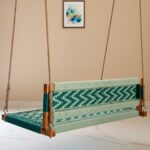 Furnshine - Genesis Modern Teal & Aqua Handwoven Swing | Wooden Indoor Jhula for Living Room - Image 6