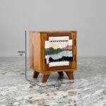 Furnshine - Ebba Single Door Solid Wood Handwoven Sunset Art Design Sideboard Table (Teak Finish) - Image 7