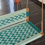 Furnshine - Genesis Modern Teal & Aqua Handwoven Swing | Wooden Indoor Jhula for Living Room - Image 7