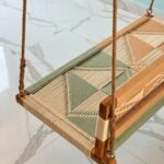 Furnshine - Haley Two Seater Woven Swing with Backrest (Beige, Cream & Sage Green) - Image 8