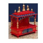 Furnshine - Multicolor Wooden Pooja Mandir for Home with Drawer – 15x8x18 Inch Temple