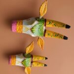 Furnshine - Hand-Painted Wooden Cow Face Wall Hanging Set of 2 | Vibrant Tribal Art Rajasthani Handicraft Home & Festive Decor