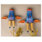 Furnshine - Handcrafted Jodhpur Wooden Painted Cow Face Wall Hanging Set of 2 - Tribal Folk Art Home Decor
