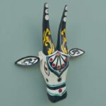 Furnshine - Hand Painted Wooden Cow Face Wall Hanging | 10x8 cm Rajasthani Art Decor for Pooja Room, Temple Wall, Festive Gifts - Made in India