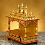 Furnshine - Premium MDF Wooden Home Temple Mandir | Hand-Painted Gold Finish with Storage - Image 2