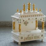 Furnshine - Wooden Pooja Mandir for Home – White & Gold Hand‑Painted Temple with Drawer Storage - Image 2