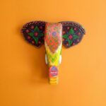 Furnshine - Hand‑Painted Wooden Elephant Face Wall Art | Colorful Rajasthani Wall Hanging Decor for Home, Pooja Room & Gifting - Image 2