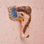 Furnshine - Handcrafted Wooden Painted Elephant Face Wall Décor | Traditional Hand-Painted Folk Art Wall Hanging for Home & Office Decoration - Image 2