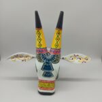 Furnshine - Hand-Painted Wooden Cow Face Wall Hanging | 10x2x10 Inch White Yellow Tribal Art Home Decor Piece  ​ - Image 2