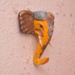 Furnshine - Handcrafted Wooden Painted Elephant Face Wall Hanging - Rajasthani Art 12x12 Inch Religious Home Decor - Image 2