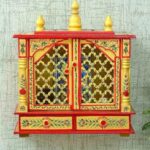 Furnshine - Hand-Painted Wall Mounted Solid Wood Home Temple | Traditional Wooden Pooja Mandir - Image 2