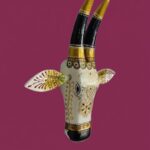 Furnshine - Handcrafted Wooden Painted Cow Face Wall Décor | Traditional Indian Folk Art Home Wall Hanging - Image 2