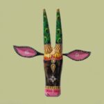 Furnshine - Hand Painted Wooden Bull Face Wall Hanging | 14x14 Inch Rajasthani Nandi Art Decor for Pooja Room, Living Wall, Festive Gifts - Made in India - Image 2