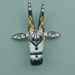 Furnshine - Hand Painted Wooden Cow Face Wall Hanging | 10x8 cm Rajasthani Art Decor for Pooja Room, Temple Wall, Festive Gifts - Made in India - Image 2