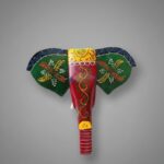 Furnshine - Handcrafted Wooden Painted Elephant Face Wall Hanging - Rajasthani Art of Jodhpur 10 Inch Hook Decor - Image 2