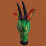 Furnshine - Hand-Painted Green Wooden Cow Face Wall Hanging | 5-Inch Ethnic Folk Art Decor from Rajasthan - Image 2