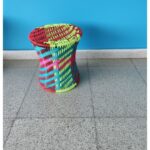 Furnshine - Handwoven Colorful Iron Base Woven Mudha Stool | Handmade Artisan Seating for Home Decor - Image 3