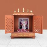 Furnshine - Handpainted Rajasthani Wooden Temple Mandir, 18x12x24 Inch, with Jaali Doors & Drawer for Home and Office Pooja. - Image 3