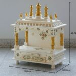 Furnshine - Wooden Pooja Mandir for Home – White & Gold Hand‑Painted Temple with Drawer Storage - Image 3