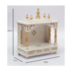 Furnshine - Natural Wooden Temple for Home Pooja Mandir with Hand‑Painted Floral Design, Open Mandap, Compact Pooja Ghar Decor - Image 4