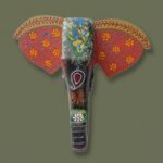 Furnshine - Handcrafted Wooden Painted Elephant Face Wall Hanging | Traditional Ethnic Home Décor - Image 3