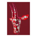 Furnshine - Vibrant Handcrafted Red Wooden Bull Face Wall Hanging for Ethnic Home Décor - Image 3