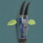 Furnshine - Handcrafted Wooden Painted Cow Face Wall Décor | Traditional Indian Folk Art Home Decoration - Image 3