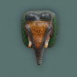 Furnshine - Hand-Painted Wooden Elephant Face Wall Hanging | 5 x 5 x 10 inch Jodhpur Art Home & Festive Decor Piece - Image 3