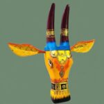 Furnshine - Handcrafted Wooden Painted Cow Face Wall Hanging - Vibrant Rajasthani Ethnic Home Decor 14 Inch ​ - Image 3