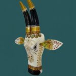 Furnshine - Handcrafted Wooden Painted Cow Face Wall Décor | Traditional Indian Folk Art Home Wall Hanging - Image 3