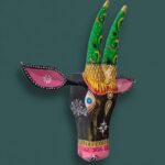 Furnshine - Hand Painted Wooden Bull Face Wall Hanging | 14x14 Inch Rajasthani Nandi Art Decor for Pooja Room, Living Wall, Festive Gifts - Made in India - Image 3