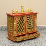 Furnshine - Hand-Painted Wall Mounted Solid Wood Home Temple | Traditional Wooden Pooja Mandir - Image 3