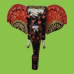 Furnshine - Handcrafted Red Mandala Wooden Elephant Face Wall Hanging - Rajasthani Vastu Decor - Image 3