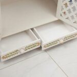 Furnshine - Handcrafted Wall Mounted Off-White & Gold Solid Wood Home Temple with LED - Image 4