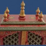 Furnshine - Red Hand-Painted Solid Wood Home Temple Mandir with Drawer for Home & Office Pooja - Image 5