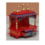 Furnshine - Multicolor Wooden Pooja Mandir for Home with Drawer – 15x8x18 Inch Temple - Image 4