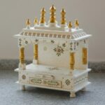 Furnshine - Wooden Pooja Mandir for Home – White & Gold Hand‑Painted Temple with Drawer Storage - Image 4