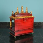 Furnshine - Handcrafted Wooden Pooja Mandir for Home | Multicolor Rajasthani Temple with Hand-Painted Design, Kalash Dome & Storage Drawer - Image 4