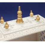 Furnshine - Wooden Temple for Home – Compact White & Gold Wooden Pooja Mandir with Doors & 2 Drawers for Pooja Essentials - Image 4