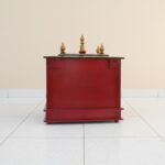 Furnshine - Handcrafted Wooden Pooja Mandir for Home – Red & Green Traditional Temple with 2 Storage Drawers & Golden Kalash Top - Image 4