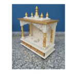 Furnshine - Wooden Temple for Home Pooja Mandir with Hand‑Painted White & Gold Finish, Drawers Storage, Wall‑Mount/Countertop Pooja Mandap for Living Room & Office Decor - Image 4