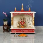 Furnshine - Wooden Temple Mandir for Home | Handcrafted White, Red & Gold Pooja Mandap with Drawers - Image 4