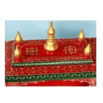 Furnshine - Red Green Wooden Temple with Drawers for Home Pooja Mandir Décor​ - Image 4